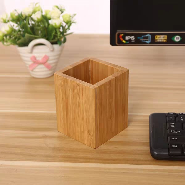 EMIHANA Bamboo Pen Holder 8x8x8cm