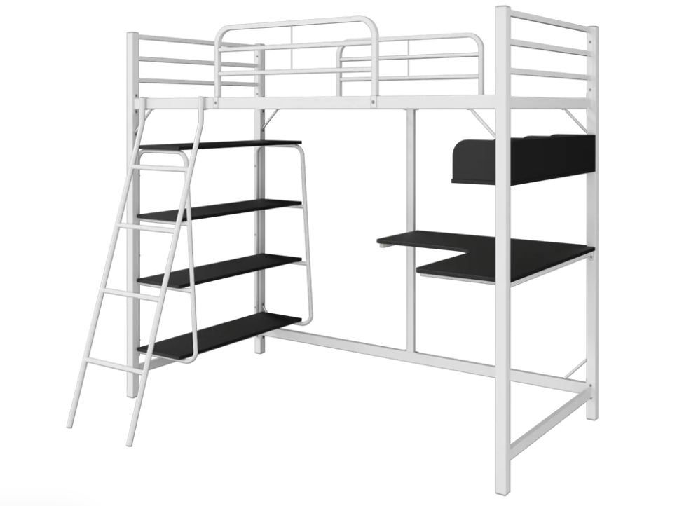 LOFT BED WITH STUDY TABLE AND SHELVES (3V ALOHA MODEL)
