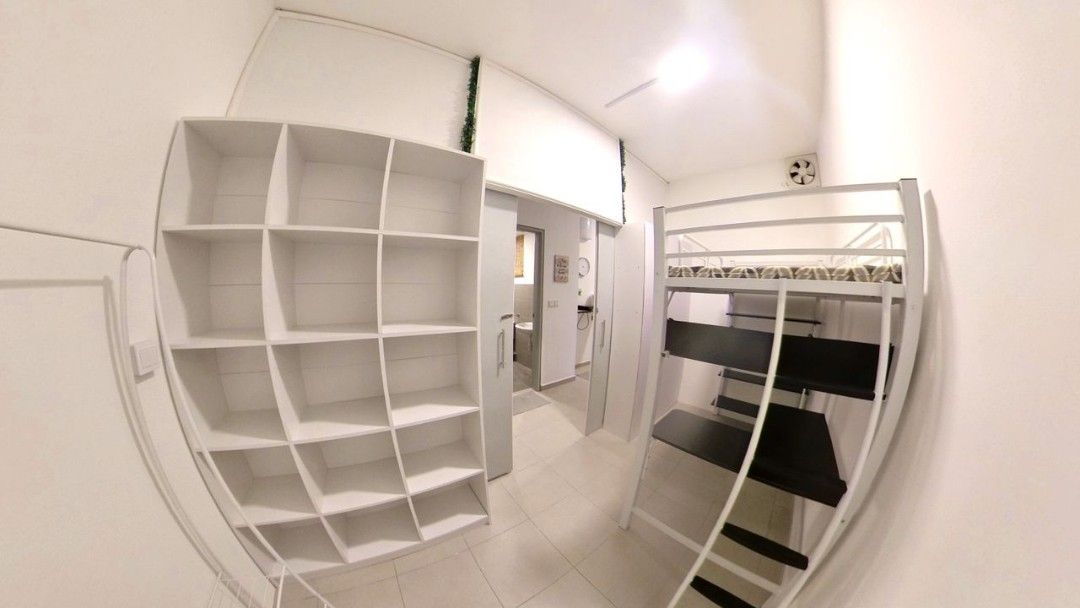 LOFT BED WITH STUDY TABLE AND SHELVES (3V ALOHA MODEL)