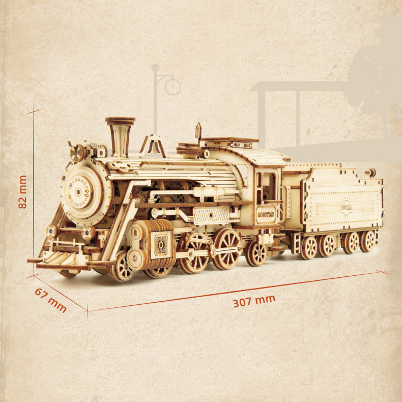 REKA 3D Wooden Steam Train Model 307x67x82mm