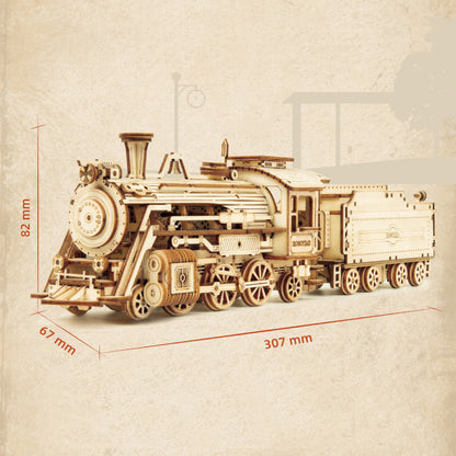 REKA 3D Wooden Steam Train Model 307x67x82mm