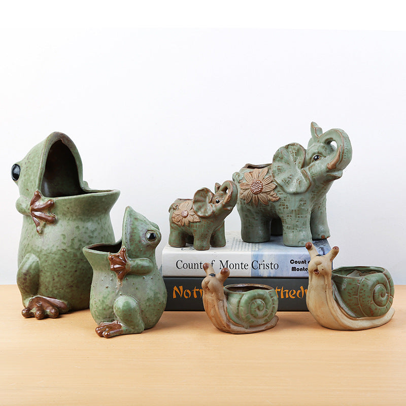 META SPACE GARDENS Animal Ceramic Pots