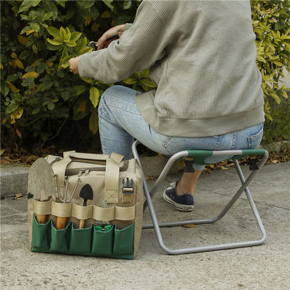 Portable Gardening Chair with Tools Storage