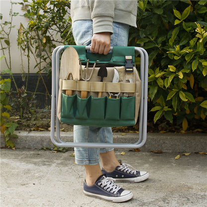 Portable Gardening Chair with Tools Storage