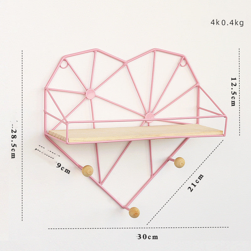 Nordic Heart-Shaped Wall Shelves