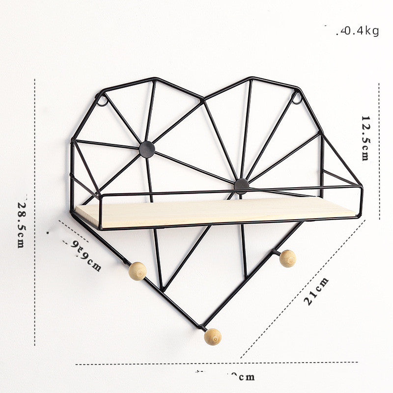 Nordic Heart-Shaped Wall Shelves