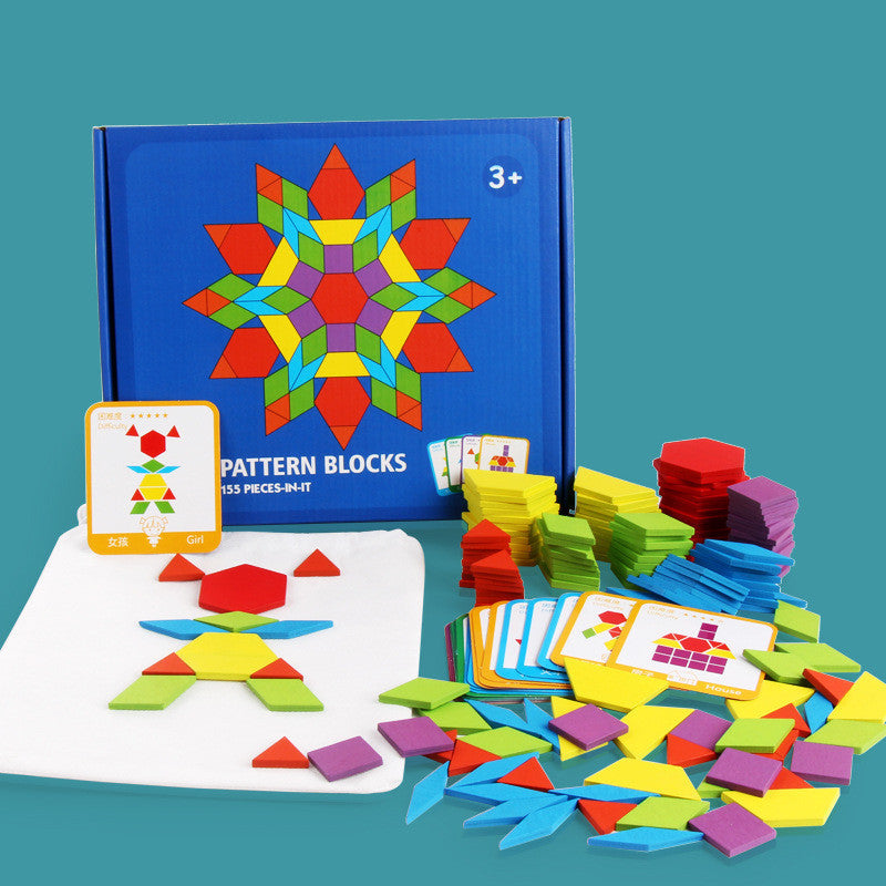 155 Piece Wooden Tangram Puzzle