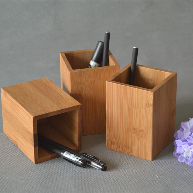 EMIHANA Bamboo Pen Holder 8x8x8cm