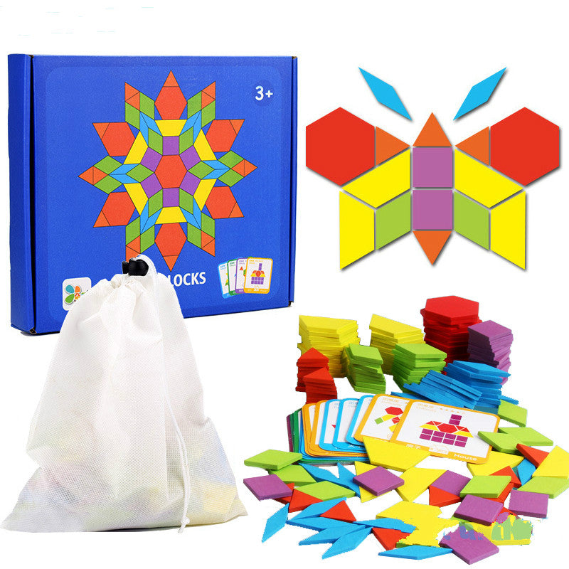 155 Piece Wooden Tangram Puzzle