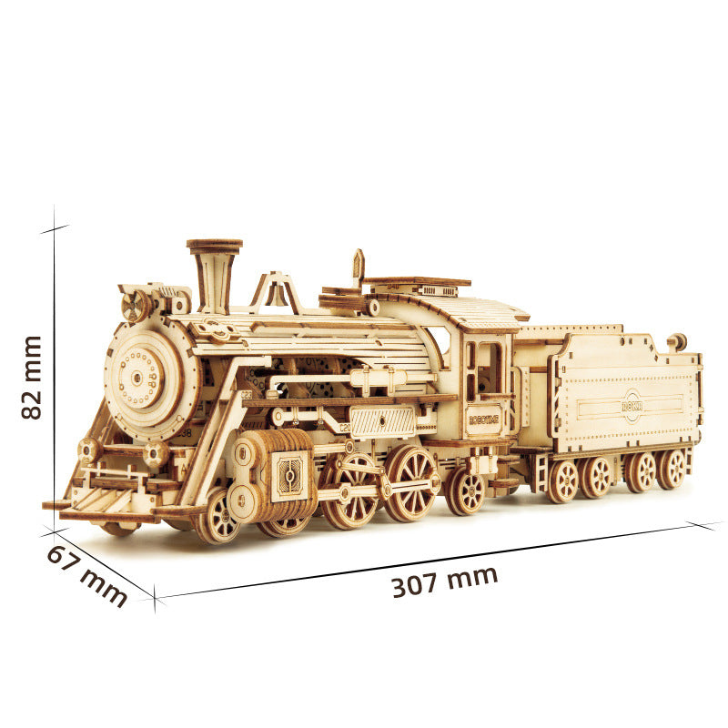 REKA 3D Wooden Steam Train Model 307x67x82mm