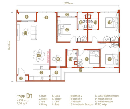 D'Erica Residences - (D1) 4  Bedroom + 2 Bathroom + Balcony- Damansara Perdana, Petaling Jaya