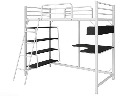 LOFT BED WITH STUDY TABLE AND SHELVES  (3V ALOHA MODEL)